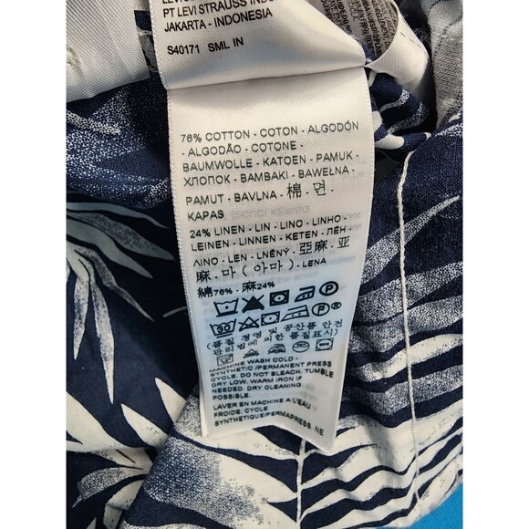 Levi's Men's Hawaiian Shirt Floral Logo Front Pockets Size 2XL (Cotton / Linen) - Picture 5 of 9
